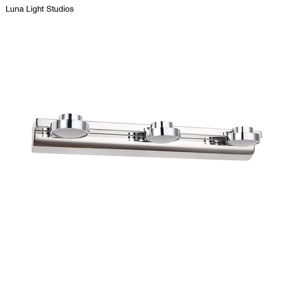 Aplique de pared redondo contemporáneo DecorBites™ - Acero inoxidable con 2/3 luces y luz cálida/blanca, acabado plateado, pantalla acrílica