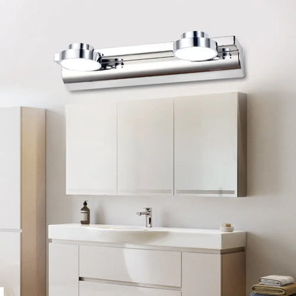 Aplique de pared redondo contemporáneo DecorBites™ - Acero inoxidable con 2/3 luces y luz cálida/blanca, acabado plateado, pantalla acrílica