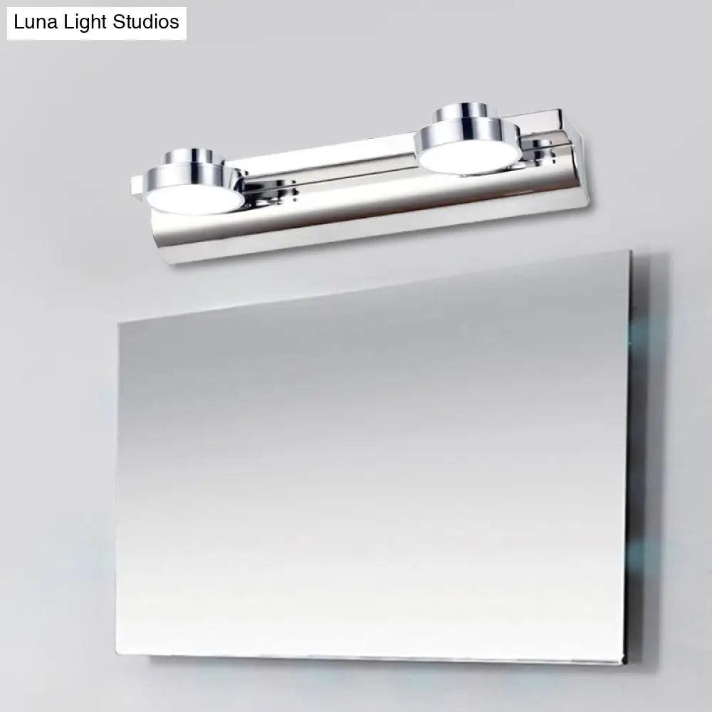 Aplique de pared redondo contemporáneo DecorBites™ - Acero inoxidable con 2/3 luces y luz cálida/blanca, acabado plateado, pantalla acrílica