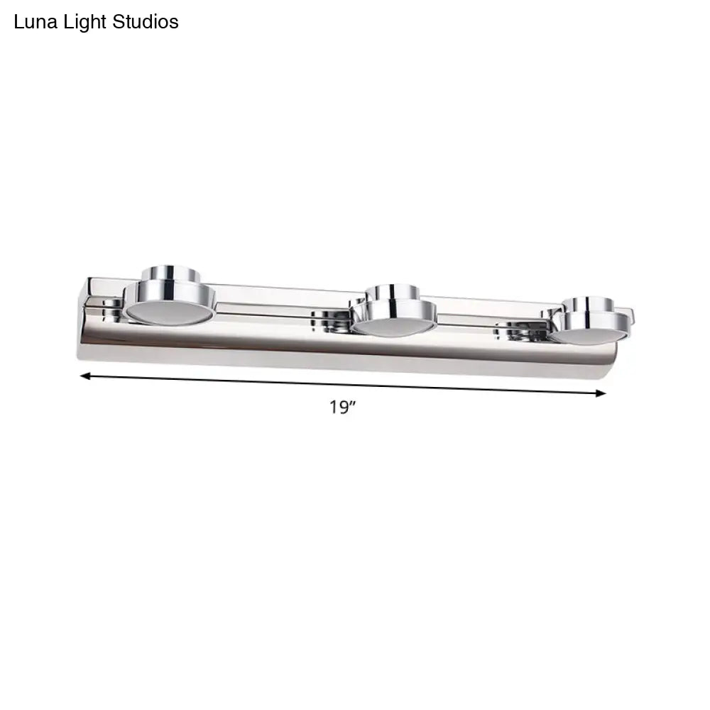 Aplique de pared redondo contemporáneo DecorBites™ - Acero inoxidable con 2/3 luces y luz cálida/blanca, acabado plateado, pantalla acrílica