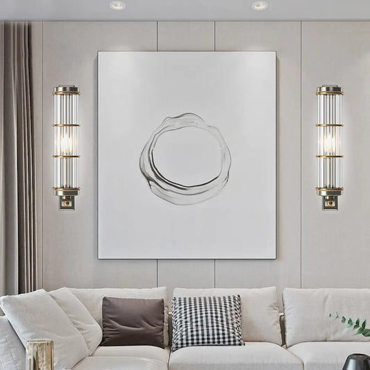 DecorBites™ DecorBites™ Contemporary Satin Nickel Wall Sconce with Crystal Pipe - Stylish Lighting for Living Room