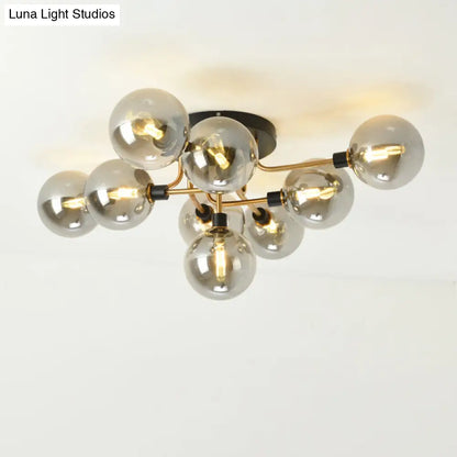 DecorBites™ DecorBites™ Contemporary Semi Flush Bubble Glass Ceiling Light for Living Room