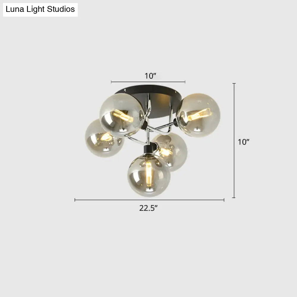 DecorBites™ DecorBites™ Contemporary Semi Flush Bubble Glass Ceiling Light for Living Room