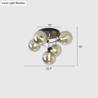 DecorBites™ DecorBites™ Contemporary Semi Flush Bubble Glass Ceiling Light for Living Room