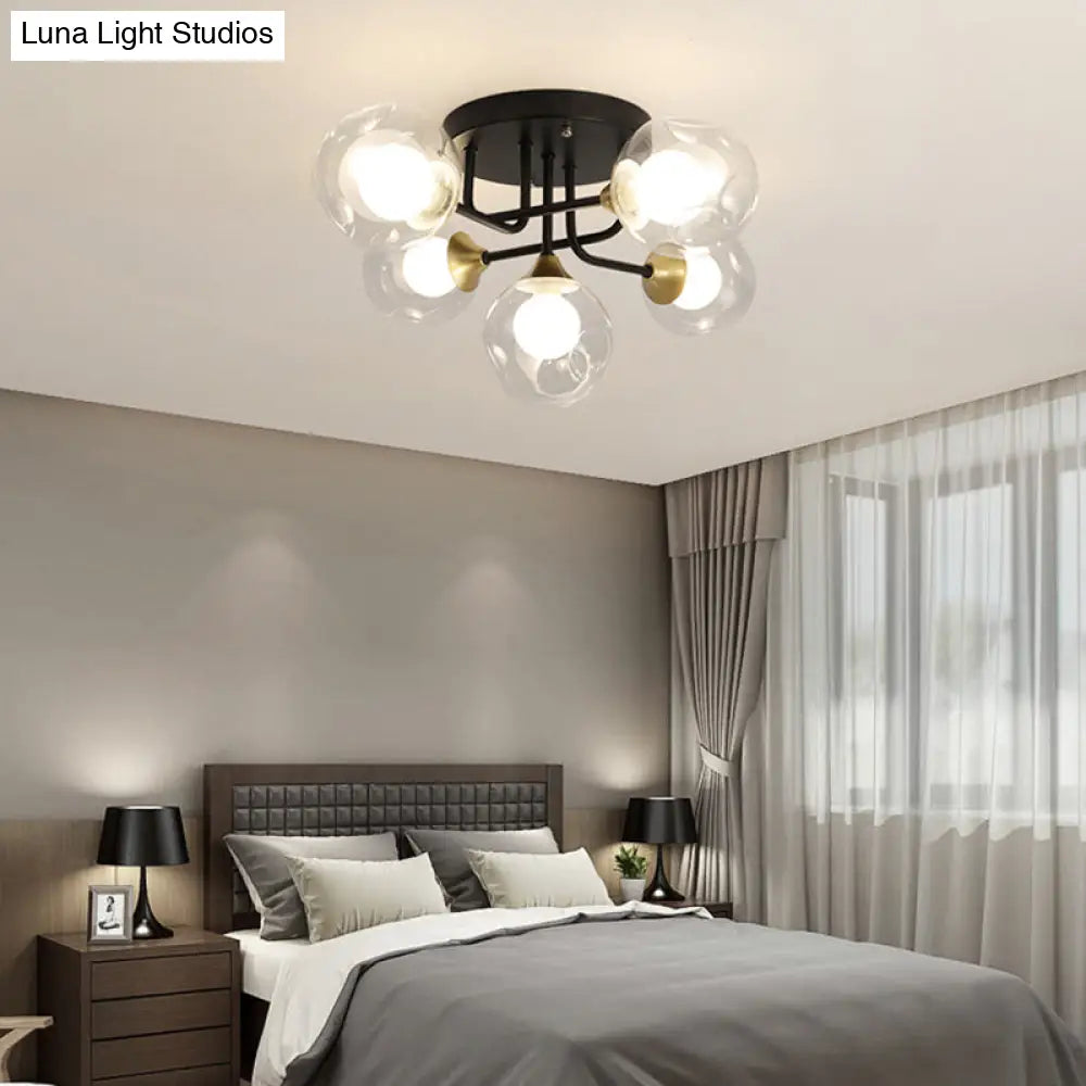 DecorBites™ DecorBites™ Contemporary Semi Flush Bubble Glass Ceiling Light for Living Room