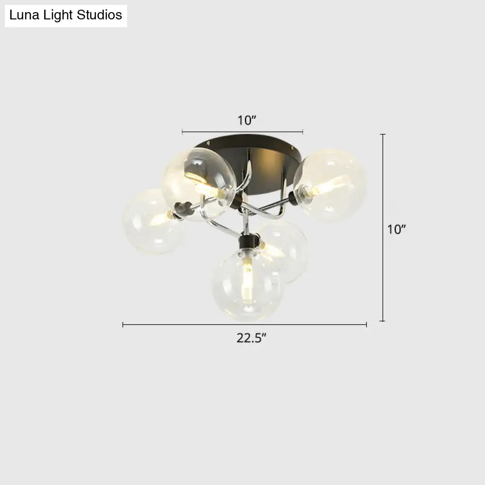 DecorBites™ DecorBites™ Contemporary Semi Flush Bubble Glass Ceiling Light for Living Room