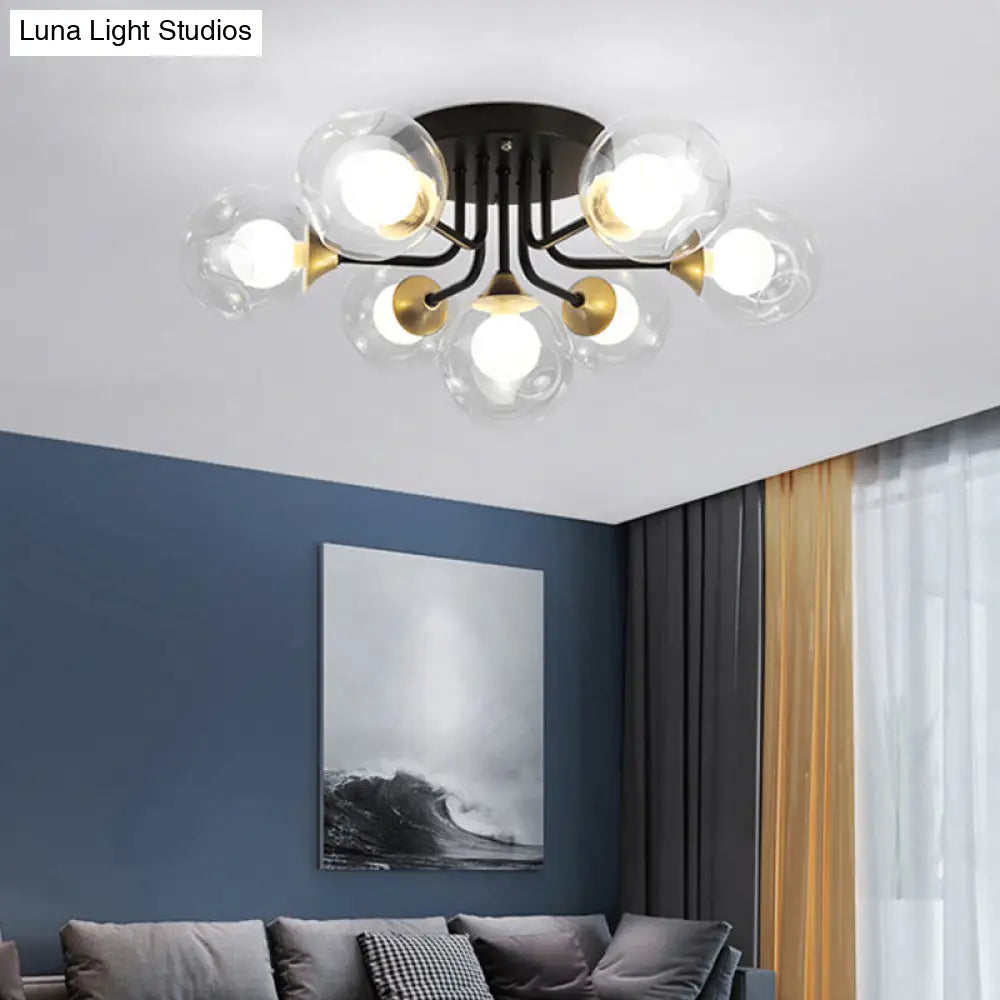 DecorBites™ DecorBites™ Contemporary Semi Flush Bubble Glass Ceiling Light for Living Room