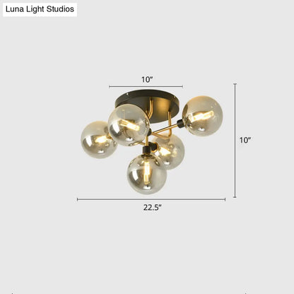 DecorBites™ DecorBites™ Contemporary Semi Flush Bubble Glass Ceiling Light for Living Room