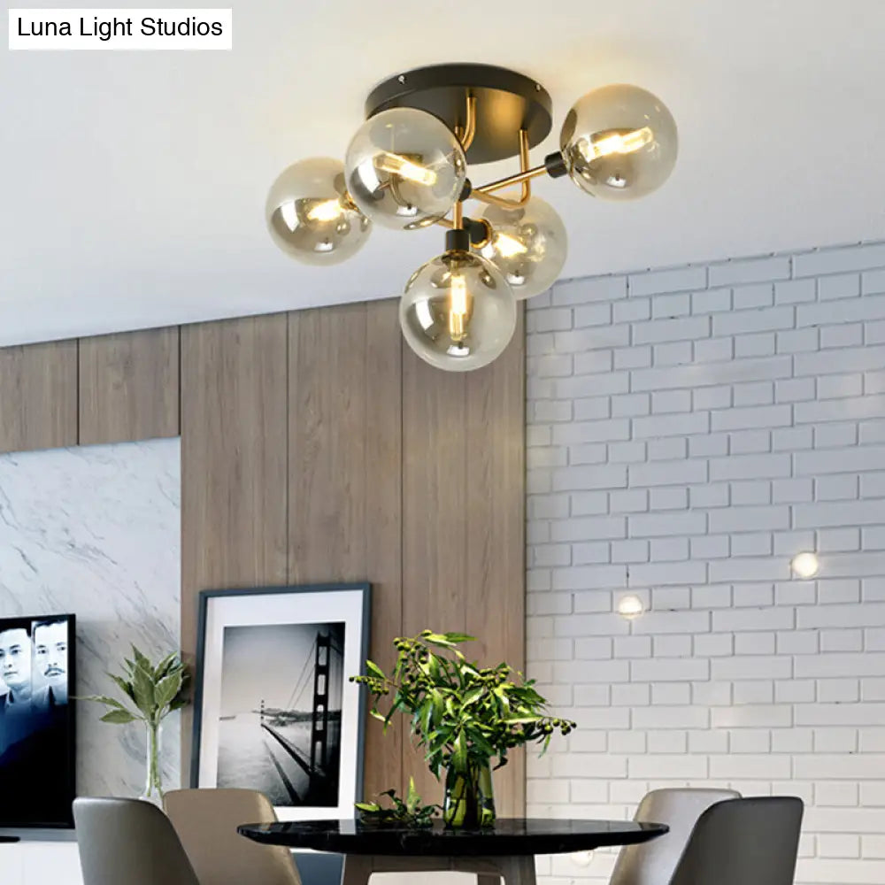 DecorBites™ DecorBites™ Contemporary Semi Flush Bubble Glass Ceiling Light for Living Room