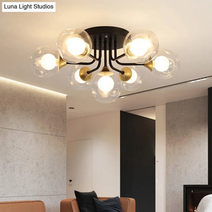 DecorBites™ DecorBites™ Contemporary Semi Flush Bubble Glass Ceiling Light for Living Room