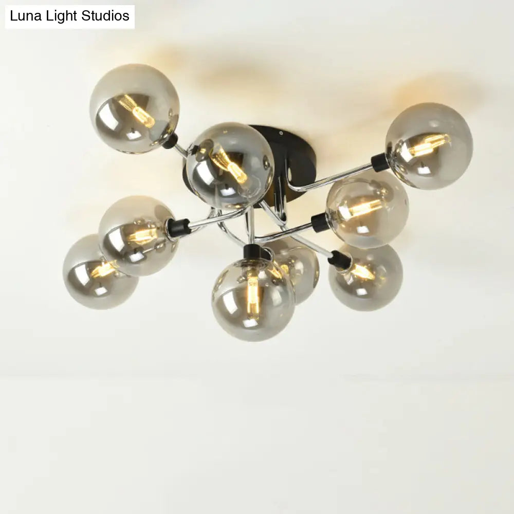 DecorBites™ DecorBites™ Contemporary Semi Flush Bubble Glass Ceiling Light for Living Room