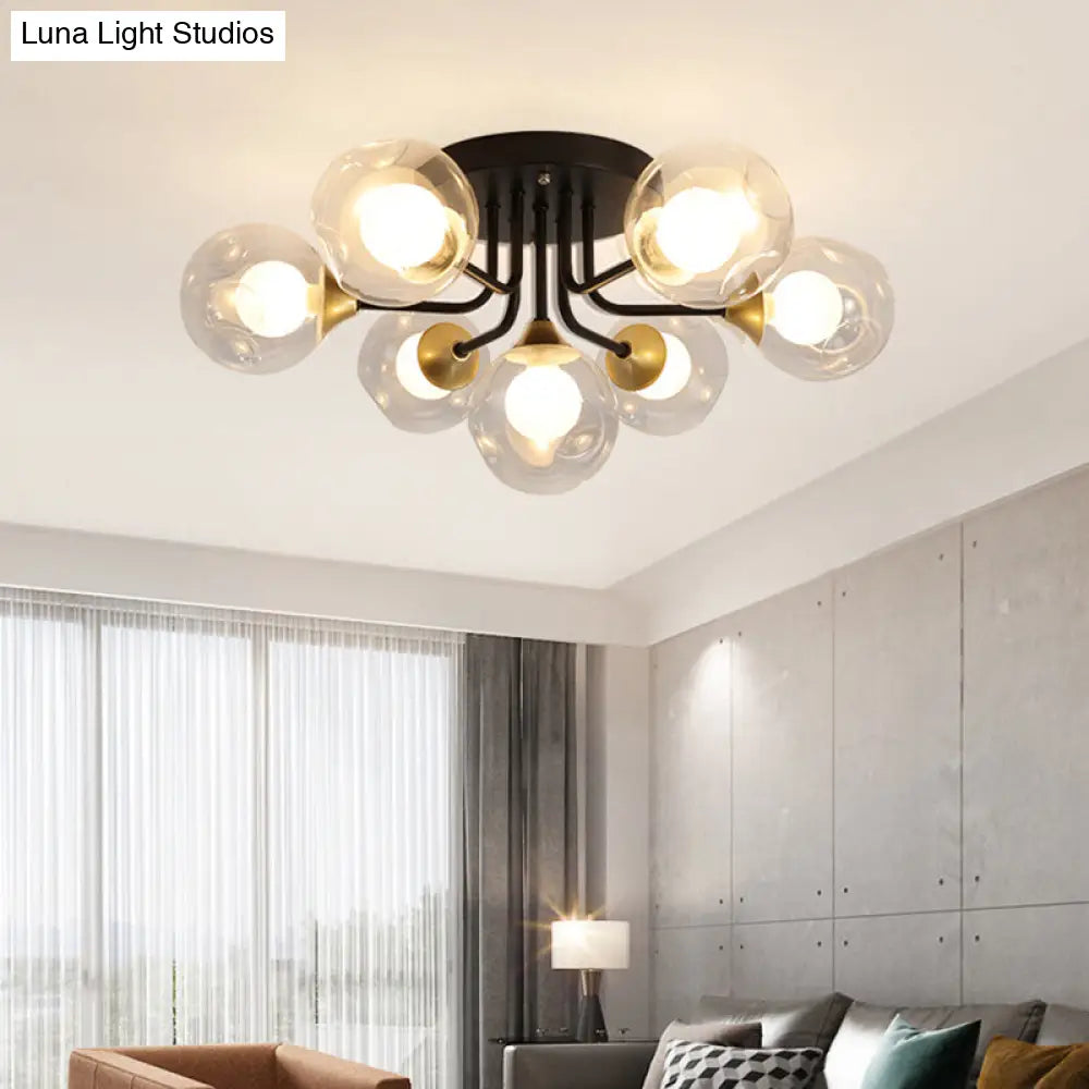 DecorBites™ DecorBites™ Contemporary Semi Flush Bubble Glass Ceiling Light for Living Room