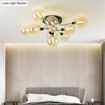 DecorBites™ DecorBites™ Contemporary Semi Flush Bubble Glass Ceiling Light for Living Room