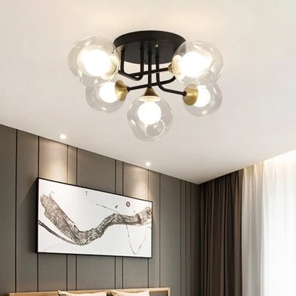DecorBites™ DecorBites™ Contemporary Semi Flush Bubble Glass Ceiling Light for Living Room
