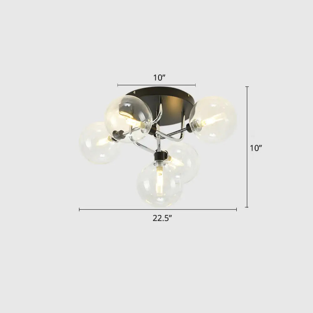 DecorBites™ DecorBites™ Contemporary Semi Flush Bubble Glass Ceiling Light for Living Room