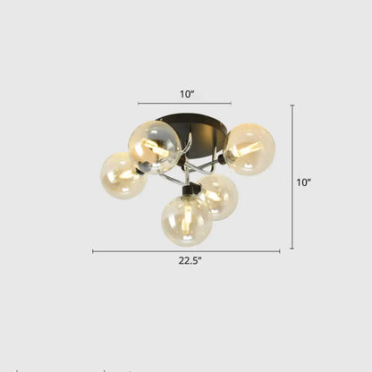 DecorBites™ DecorBites™ Contemporary Semi Flush Bubble Glass Ceiling Light for Living Room