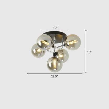 DecorBites™ DecorBites™ Contemporary Semi Flush Bubble Glass Ceiling Light for Living Room