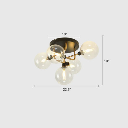 DecorBites™ DecorBites™ Contemporary Semi Flush Bubble Glass Ceiling Light for Living Room
