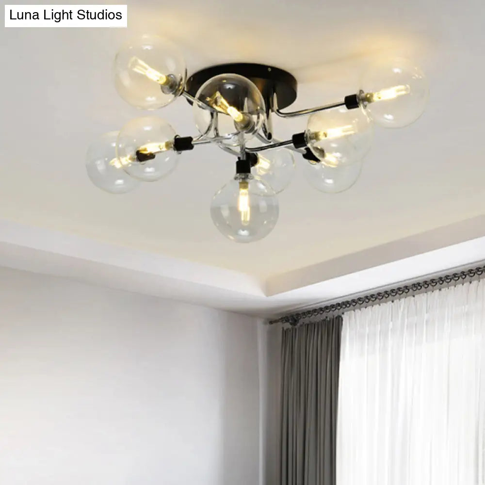 DecorBites™ DecorBites™ Contemporary Semi Flush Bubble Glass Ceiling Light for Living Room