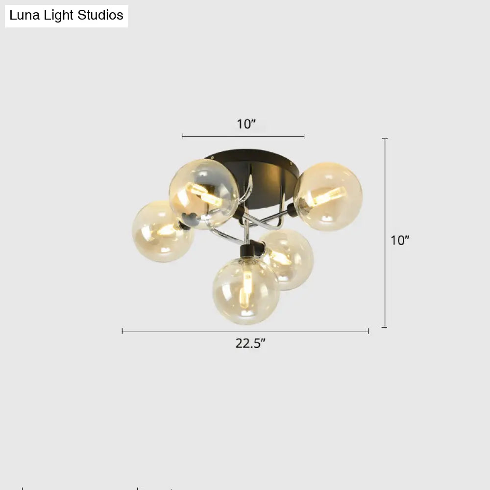 DecorBites™ DecorBites™ Contemporary Semi Flush Bubble Glass Ceiling Light for Living Room