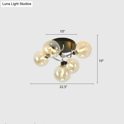 DecorBites™ DecorBites™ Contemporary Semi Flush Bubble Glass Ceiling Light for Living Room