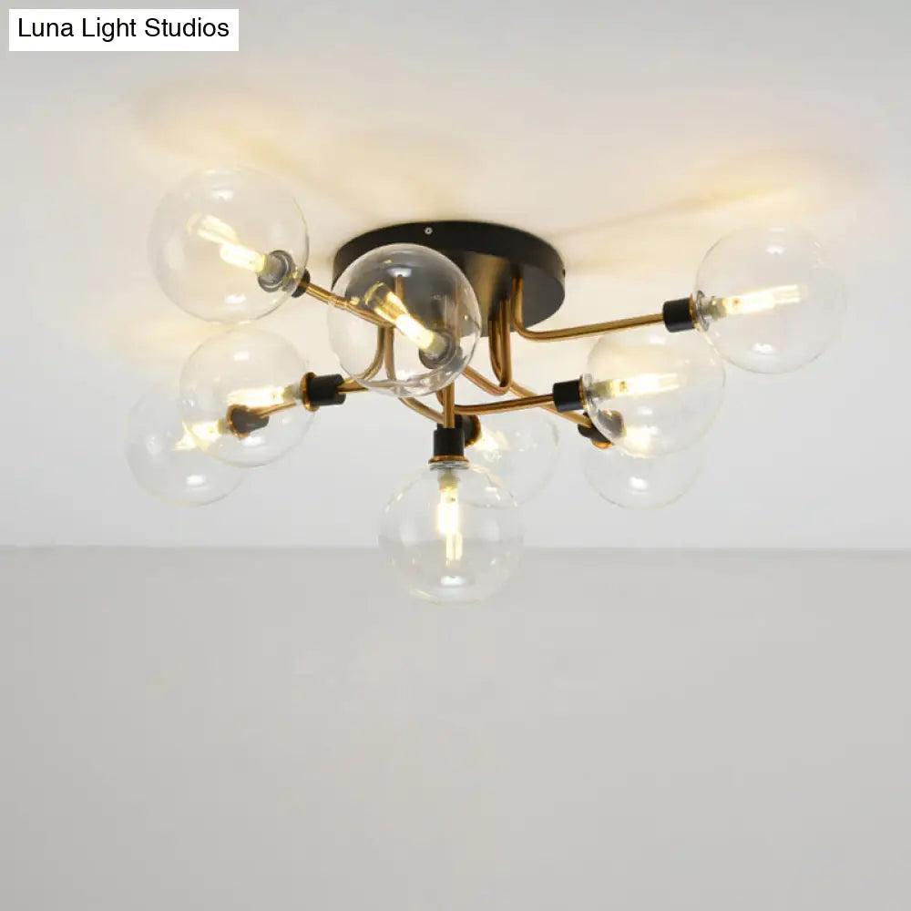 DecorBites™ DecorBites™ Contemporary Semi Flush Bubble Glass Ceiling Light for Living Room