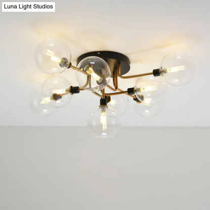 DecorBites™ DecorBites™ Contemporary Semi Flush Bubble Glass Ceiling Light for Living Room