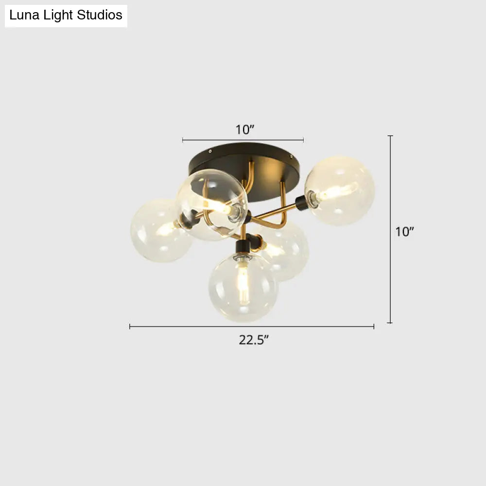 DecorBites™ DecorBites™ Contemporary Semi Flush Bubble Glass Ceiling Light for Living Room