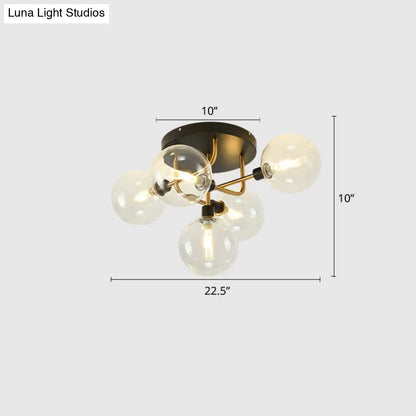 DecorBites™ DecorBites™ Contemporary Semi Flush Bubble Glass Ceiling Light for Living Room