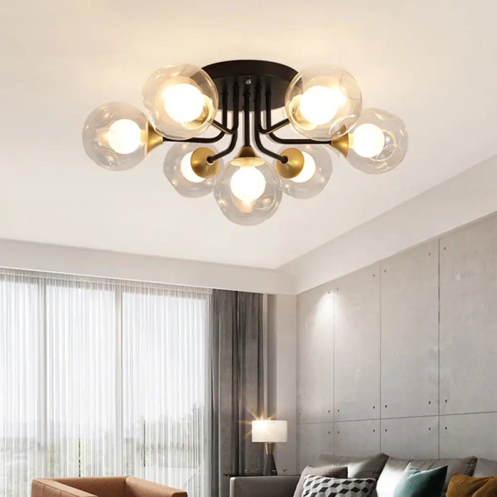 DecorBites™ DecorBites™ Contemporary Semi Flush Bubble Glass Ceiling Light for Living Room