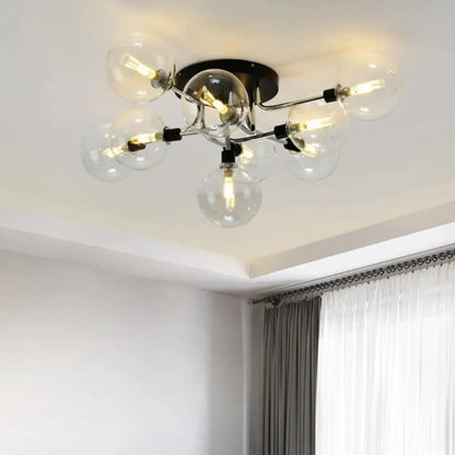 DecorBites™ DecorBites™ Contemporary Semi Flush Bubble Glass Ceiling Light for Living Room