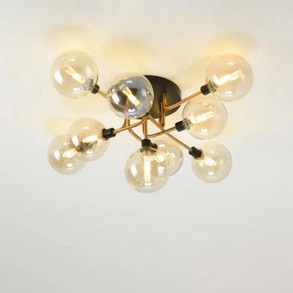 DecorBites™ DecorBites™ Contemporary Semi Flush Bubble Glass Ceiling Light for Living Room