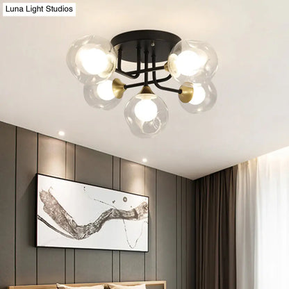 DecorBites™ DecorBites™ Contemporary Semi Flush Bubble Glass Ceiling Light for Living Room