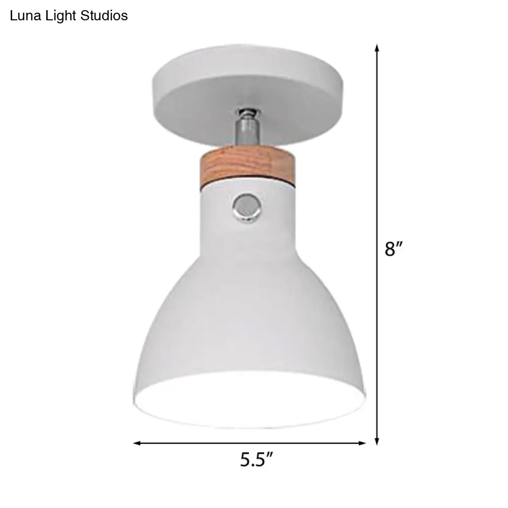 DecorBites™ DecorBites™ Contemporary Semi-Flushmount Ceiling Lamp - Green/White/Gray Nordic Metal, 1 Bulb, Indoor, with Shade