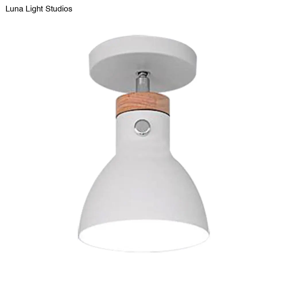 DecorBites™ DecorBites™ Contemporary Semi-Flushmount Ceiling Lamp - Green/White/Gray Nordic Metal, 1 Bulb, Indoor, with Shade