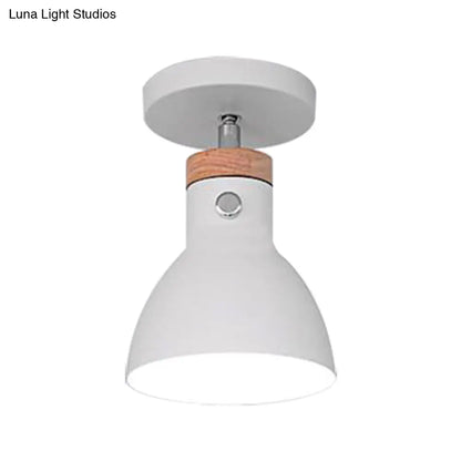 DecorBites™ DecorBites™ Contemporary Semi-Flushmount Ceiling Lamp - Green/White/Gray Nordic Metal, 1 Bulb, Indoor, with Shade