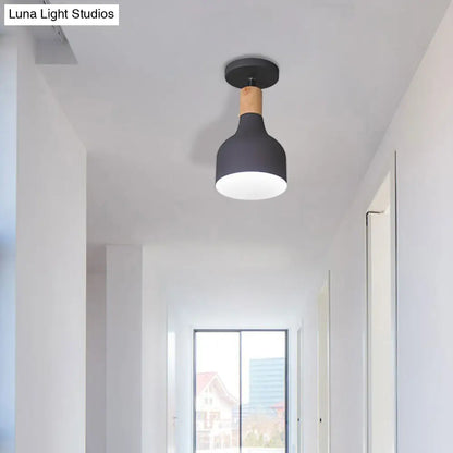 DecorBites™ DecorBites™ Contemporary Semi-Flushmount Ceiling Lamp - Green/White/Gray Nordic Metal, 1 Bulb, Indoor, with Shade