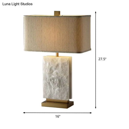 مصباح عمل معاصر من القماش المظلل - مصباح قراءة أبيض للدراسة