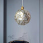 Contemporary Shell Globe Suspension Light - Silver 1-Bulb Pendant Lamp for Dining Room