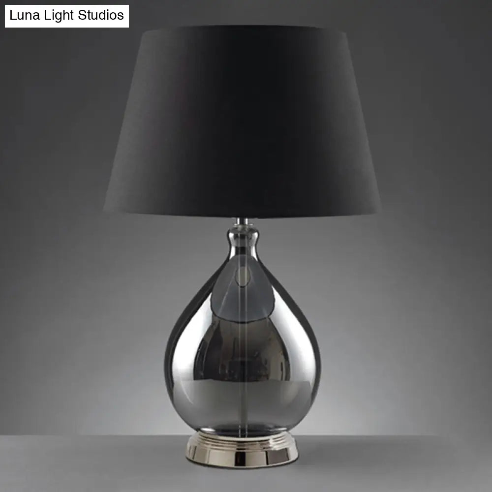 Contemporary Single-Bulb Fabric Empire Shade Table Light for Living Room