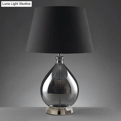 Contemporary Single-Bulb Fabric Empire Shade Table Light for Living Room