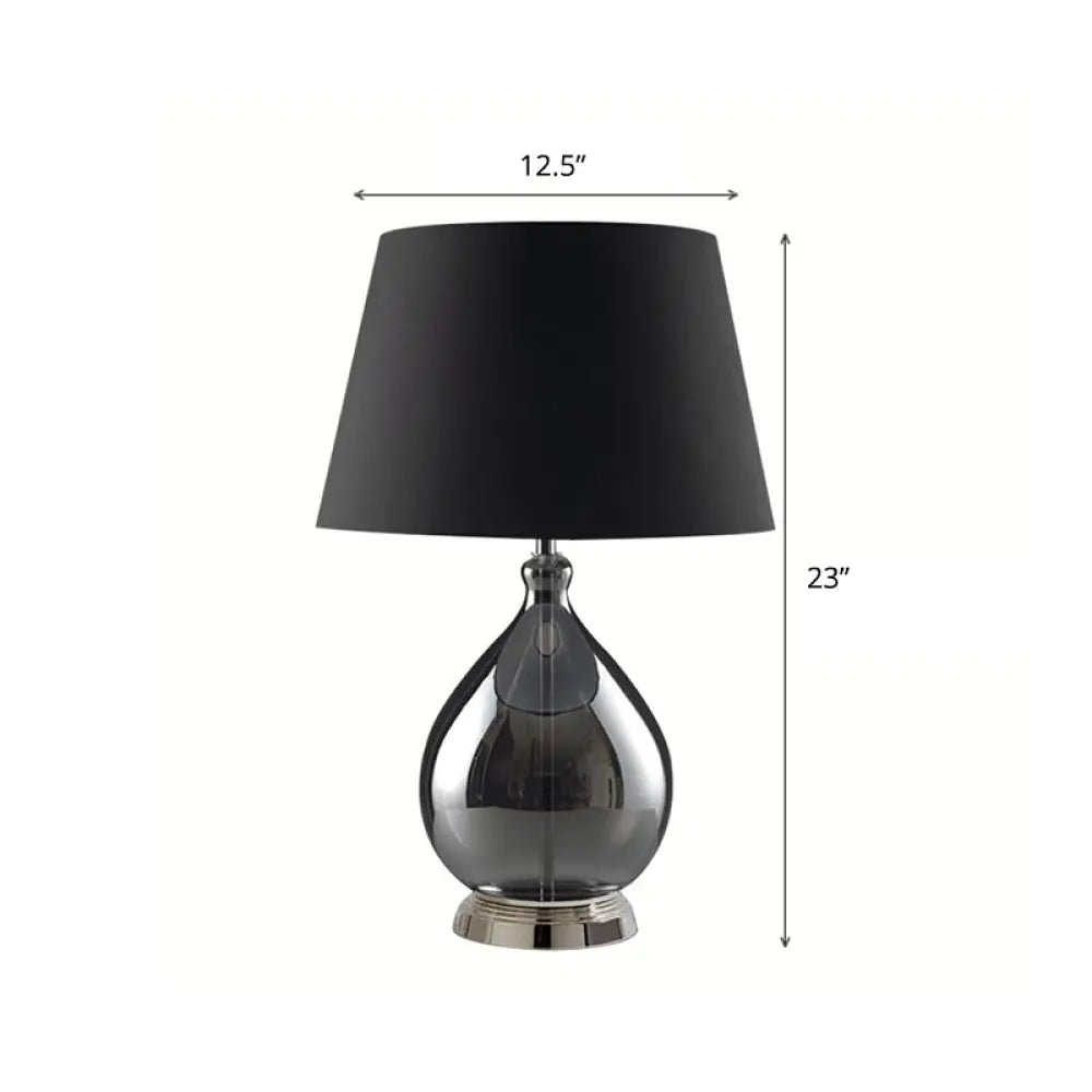 Contemporary Single-Bulb Fabric Empire Shade Table Light for Living Room