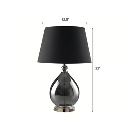 Contemporary Single-Bulb Fabric Empire Shade Table Light for Living Room
