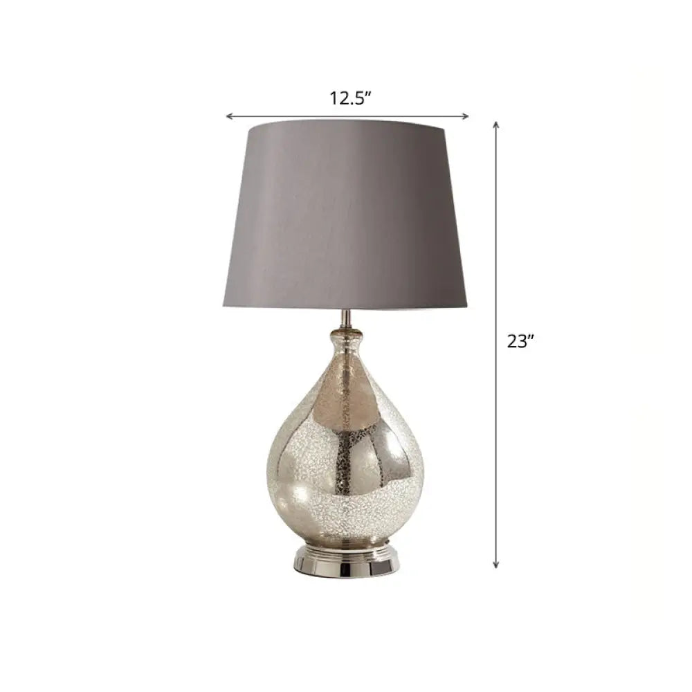 Contemporary Single-Bulb Fabric Empire Shade Table Light for Living Room