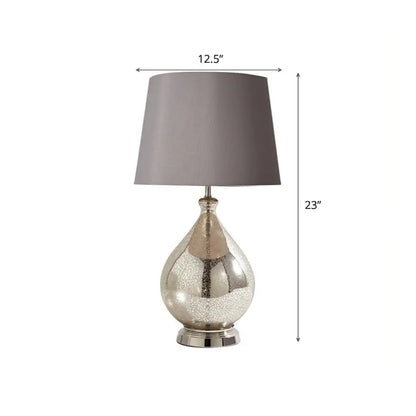 Contemporary Single-Bulb Fabric Empire Shade Table Light for Living Room