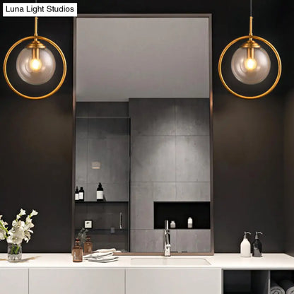 Aplique de pared DecorBites™ contemporáneo de cristal gris humo/transparente/ámbar: Aplique individual con acabado en latón