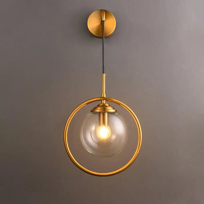 Aplique de pared DecorBites™ contemporáneo de cristal gris humo/transparente/ámbar: Aplique individual con acabado en latón