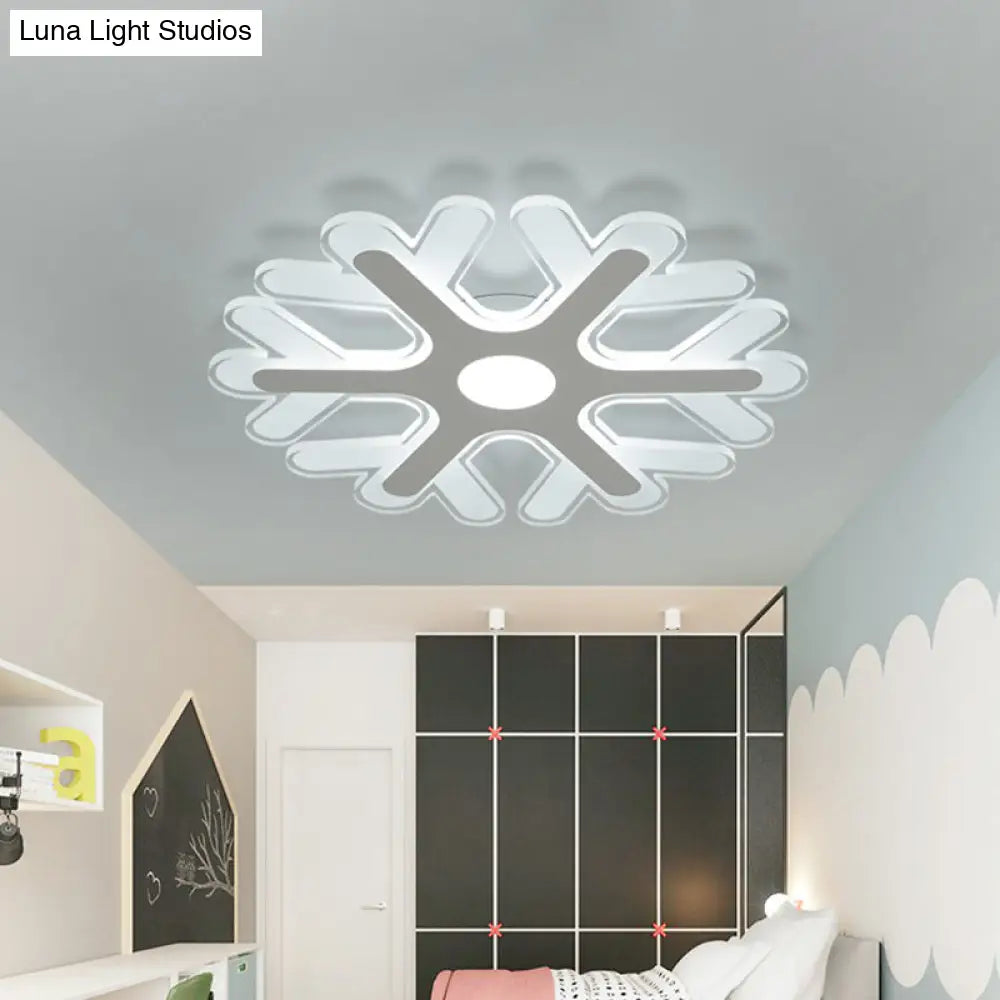 DecorBites™ DecorBites™ Contemporary Snowflake Flush Ceiling LED Light - Acrylic Bedroom Lamp in Warm/White, 8"/16.5"/20.5" Wide