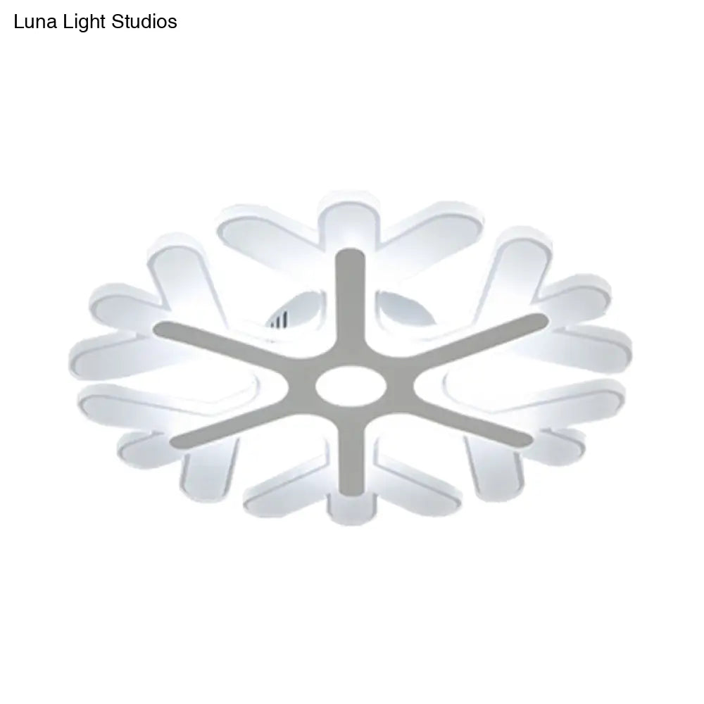 DecorBites™ DecorBites™ Contemporary Snowflake Flush Ceiling LED Light - Acrylic Bedroom Lamp in Warm/White, 8"/16.5"/20.5" Wide