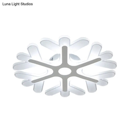 DecorBites™ DecorBites™ Contemporary Snowflake Flush Ceiling LED Light - Acrylic Bedroom Lamp in Warm/White, 8"/16.5"/20.5" Wide